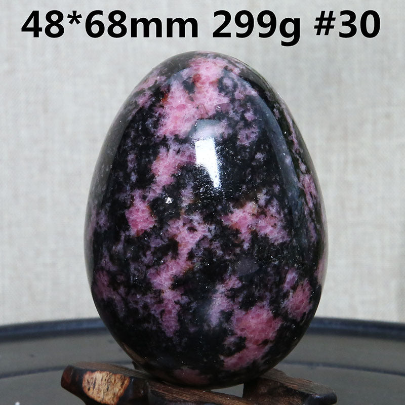 Natural Crystal Plum Tourmaline Stone Egg Ornaments