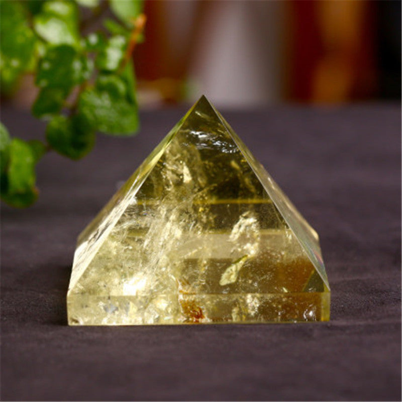 Natural Citrine Pyramid Ornament