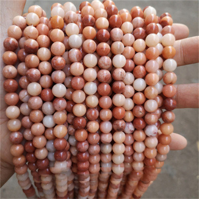 Natural Pink Aventurine Loose Crystal Round Beads