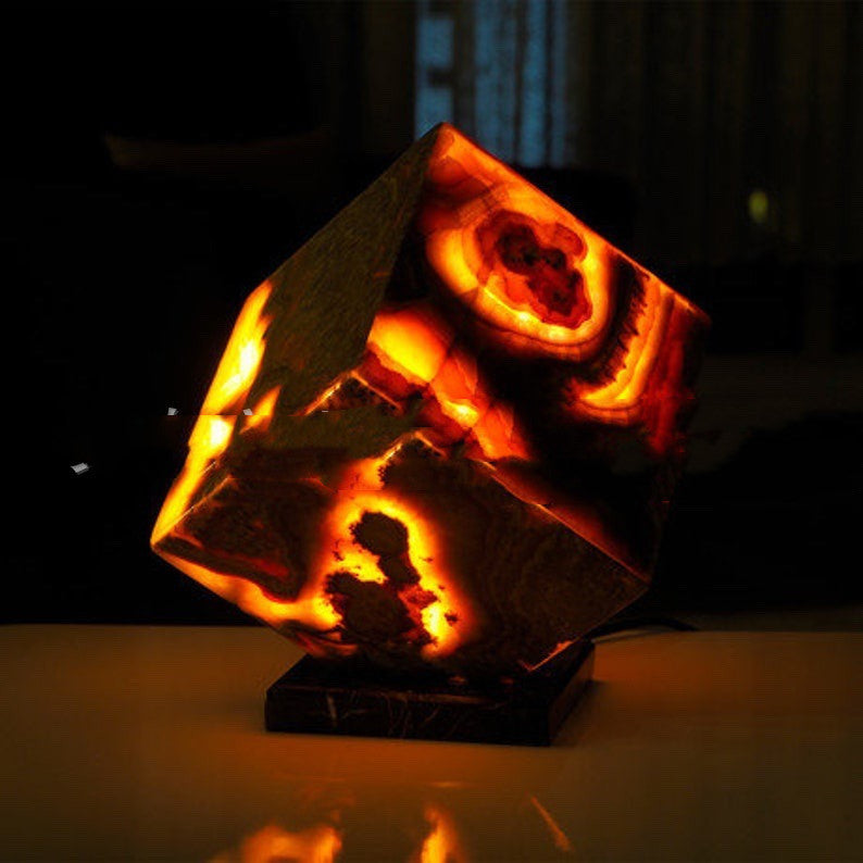 Agate Marble Volcano Lamp Bedside Decoration