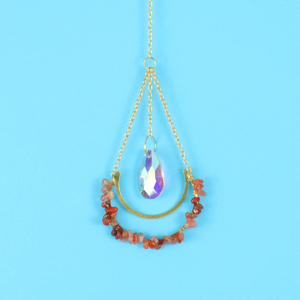 Crystal Moon Water Drop Pendant