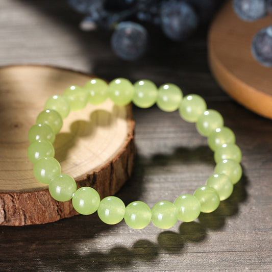 Olive Agate Classical Bead Bracelet