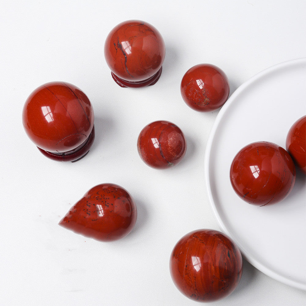 Natural Crystal Red Jasper Sphere's