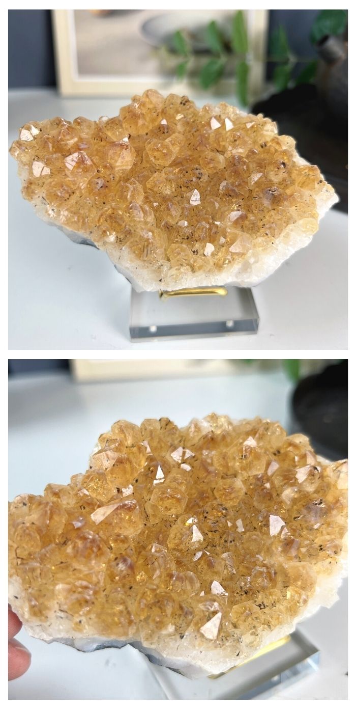 Brazilian Citrine Cluster With Delicate Pedestal