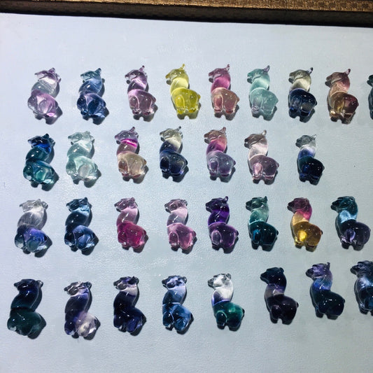 Colorful Fluorite Animal Carvings