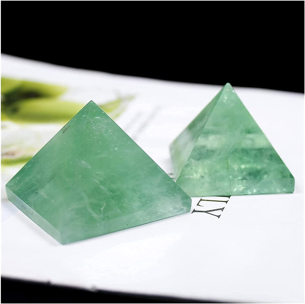 Natural Green Fluorite Pyramid Energy Ornaments