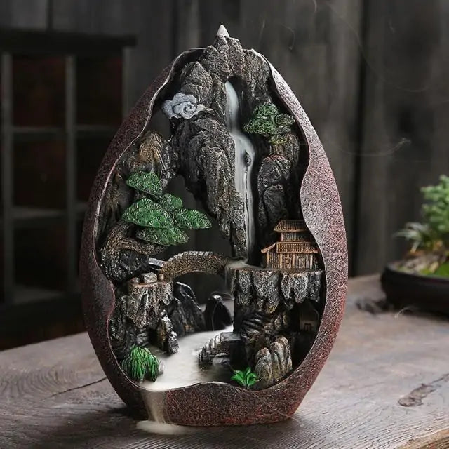 Mountain River Waterfall Incense Burner