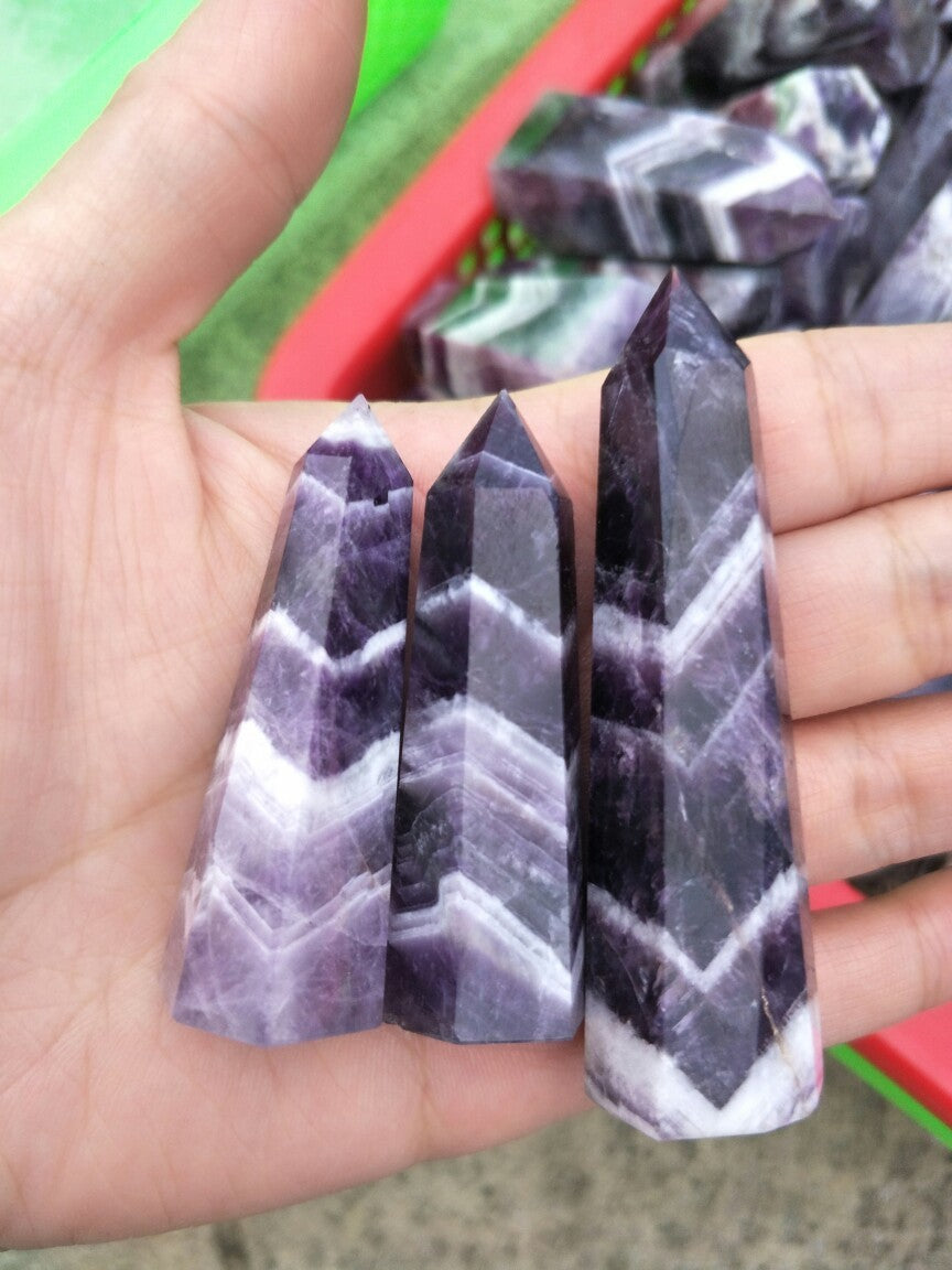 Dream Amethyst Hexagonal Crystal Pillar Decoration Gift Ornaments