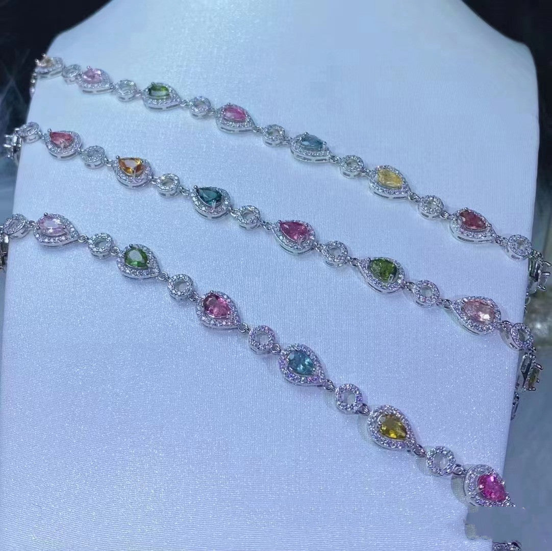 Natural Tourmaline Bracelet Candy Color!!So pretty!!