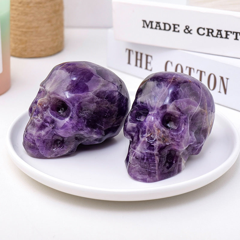 Natural Amethyst Skull Ornaments