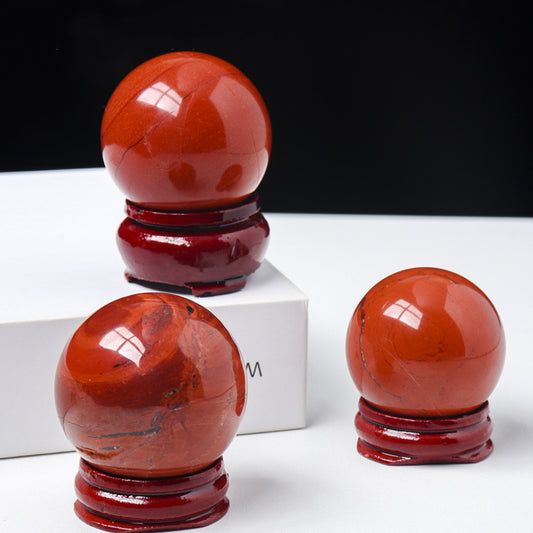 Natural Crystal Red Jasper Sphere's