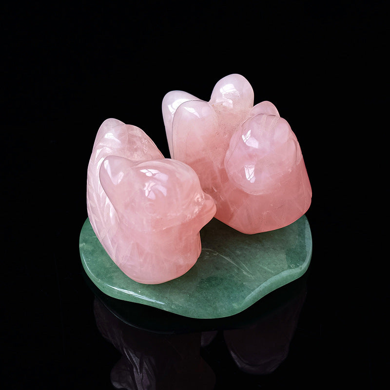 Natural Crystal Rose Quartz Rough Stone Carving