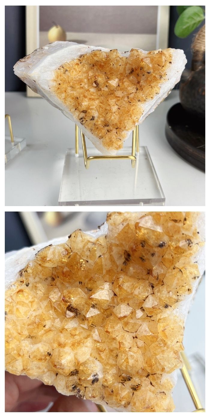 Brazilian Citrine Cluster With Delicate Pedestal