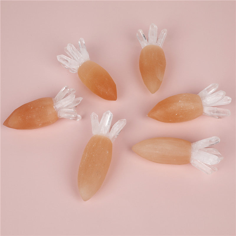 Best Selling Source Of Natural Gypsum Crystal Carrot Ornaments