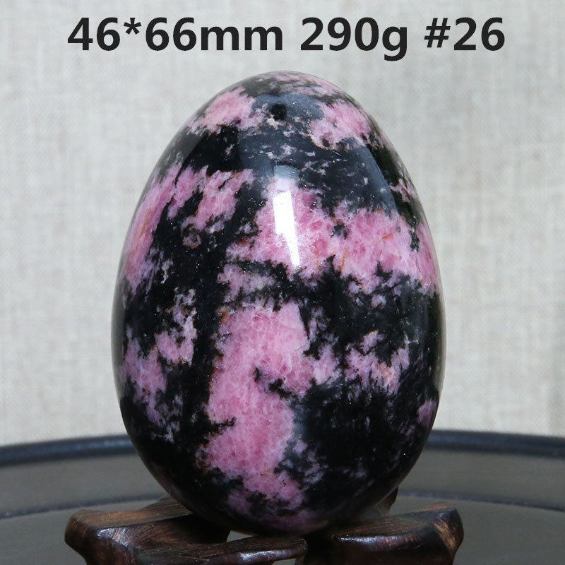 Natural Crystal Plum Tourmaline Stone Egg Ornaments