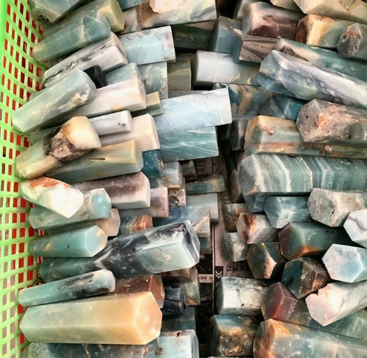 Caribbean Sea Pattern Calcite Obelisk