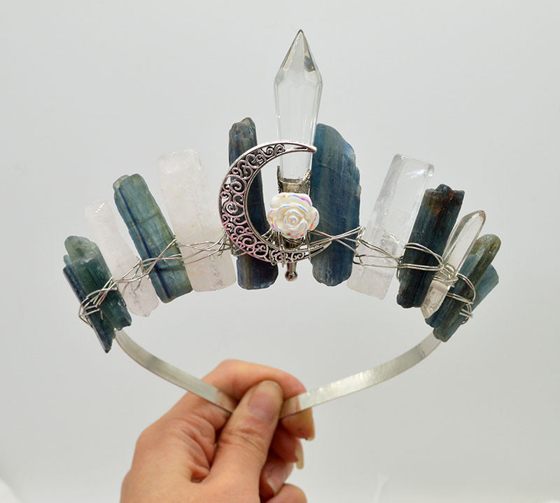 Natural Crystal,Handmade Crown Hair Accessories