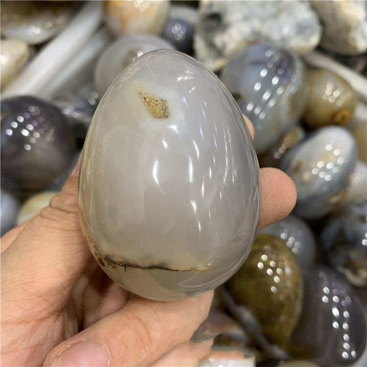 Crystal Marine Chalcedony Agate Dinosaur Egg Ornaments