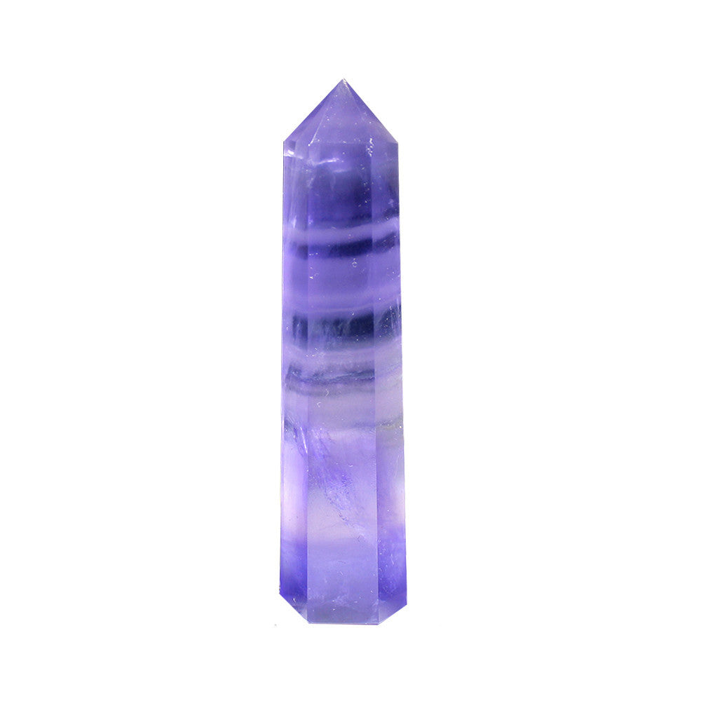 Natural Crystal Blue Purple Fluorite Crystal Column Energy Stone