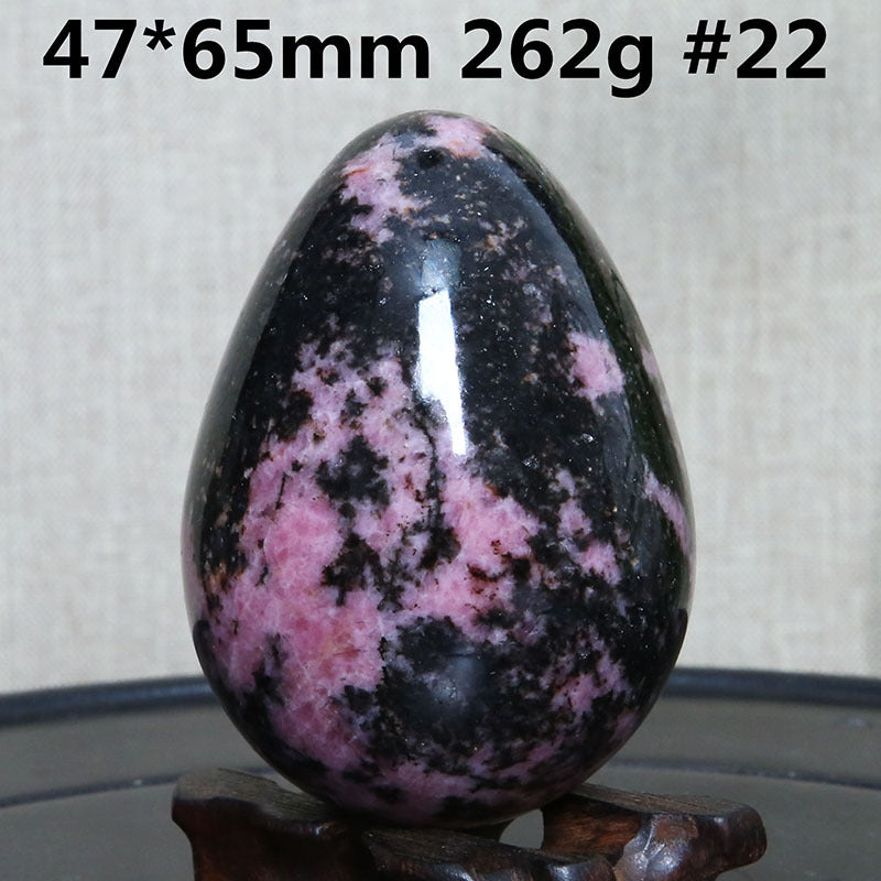 Natural Crystal Plum Tourmaline Stone Egg Ornaments