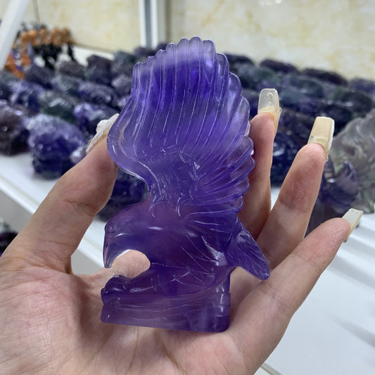 Natural Carved Crystal Fluorite Eagle Ornament