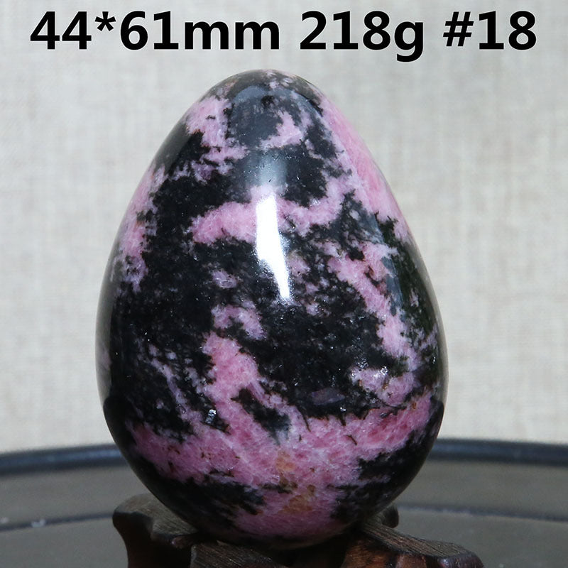 Natural Crystal Plum Tourmaline Stone Egg Ornaments