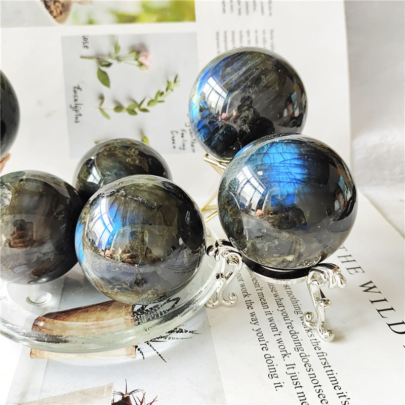 Natural Labradorite Polished Crystal Sphere!!