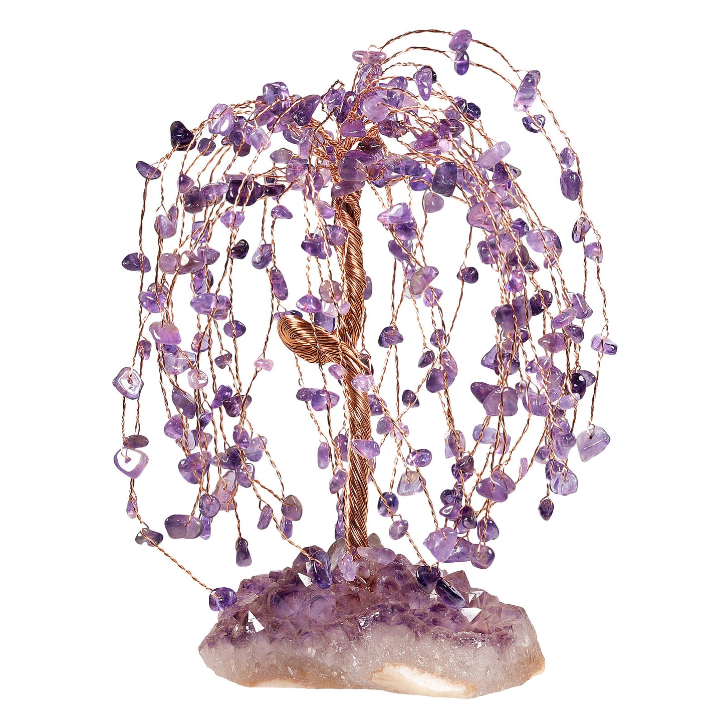 Natural Amethyst Base Weeping Willow Crystal Decoration