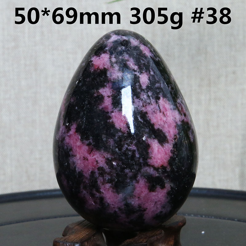 Natural Crystal Plum Tourmaline Stone Egg Ornaments