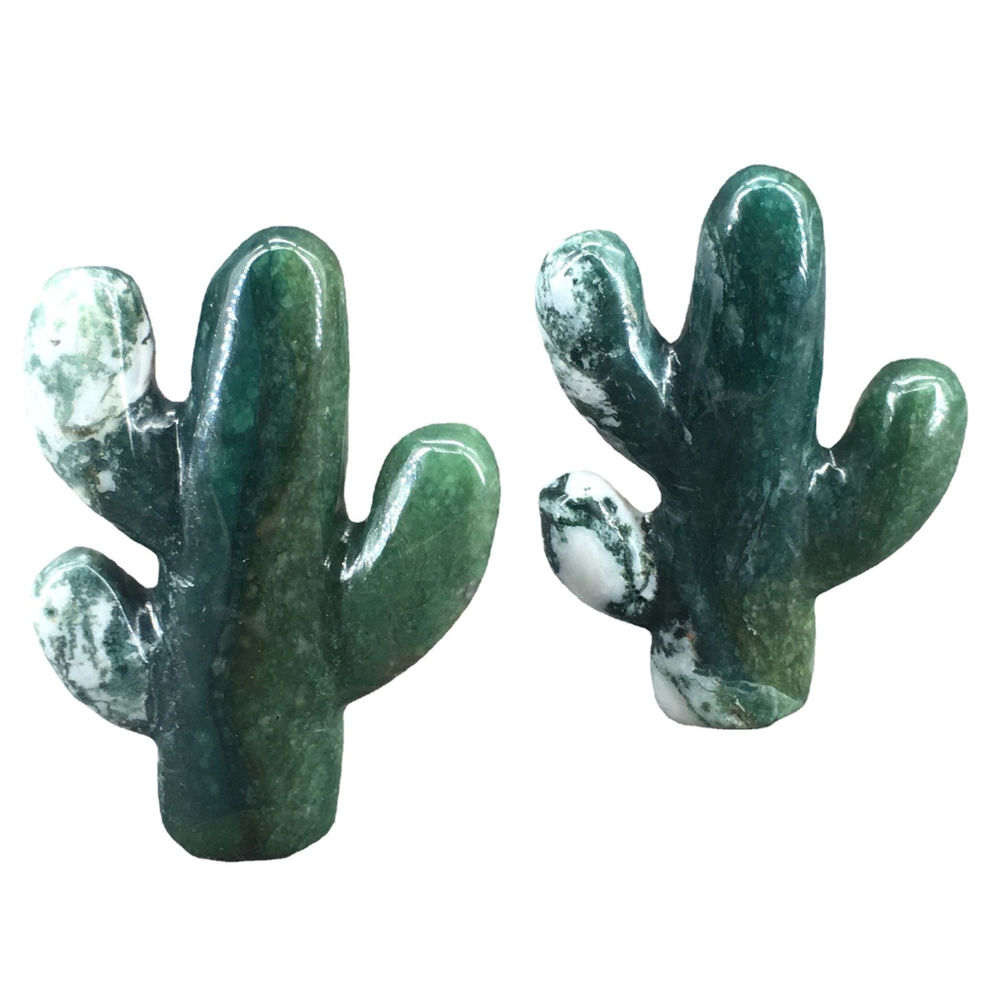 Natural Crystal Aquatic Agate Cactus Figurine