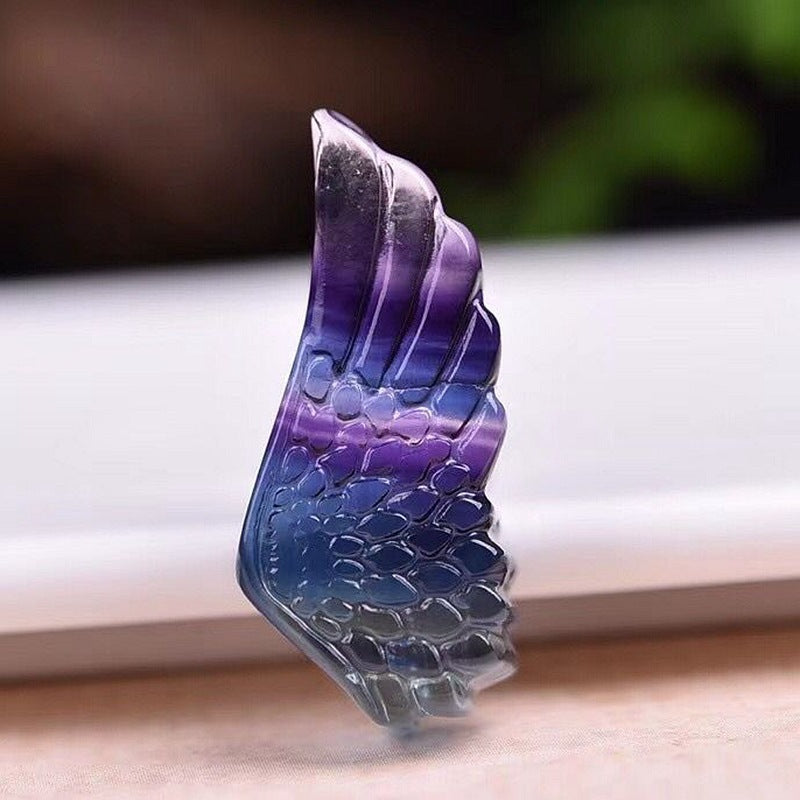 Natural Fluorite Wing Shaped Pendant Jewelry