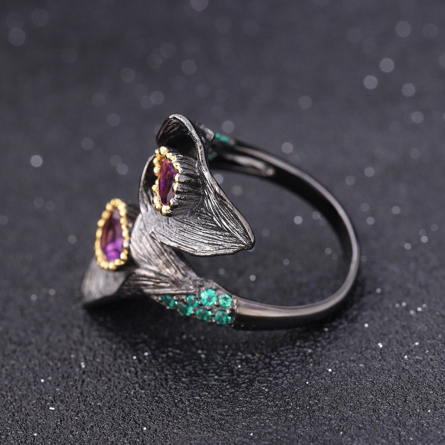 Exquisite Flower Shape, High Grade- Amethyst Suit Craft 925 Silver Plated