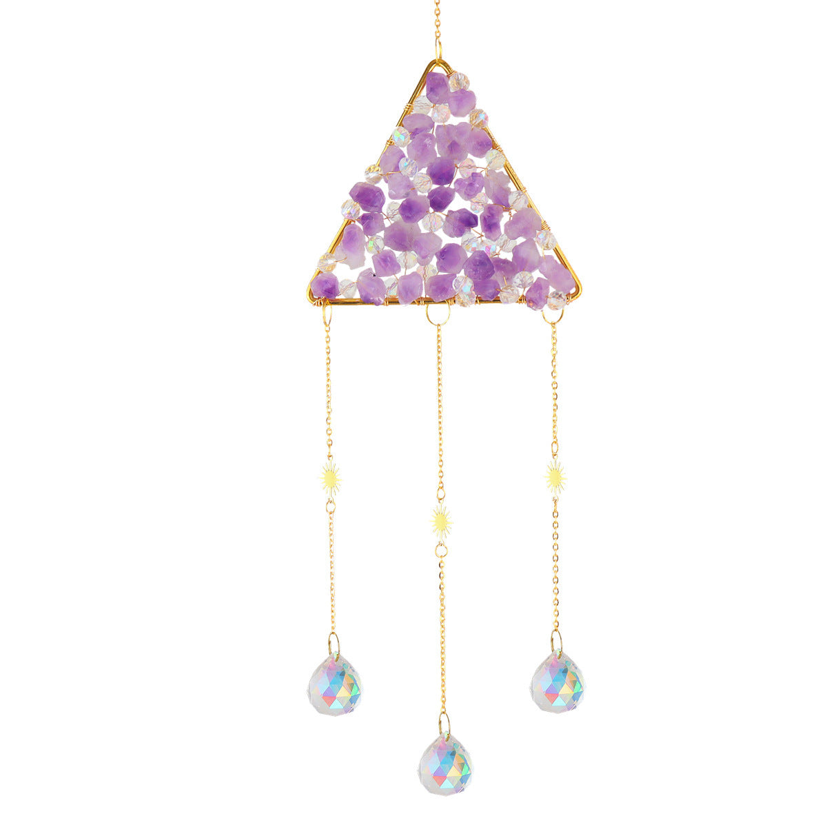 Amethyst Crushed Stone Color Decorative Pendant