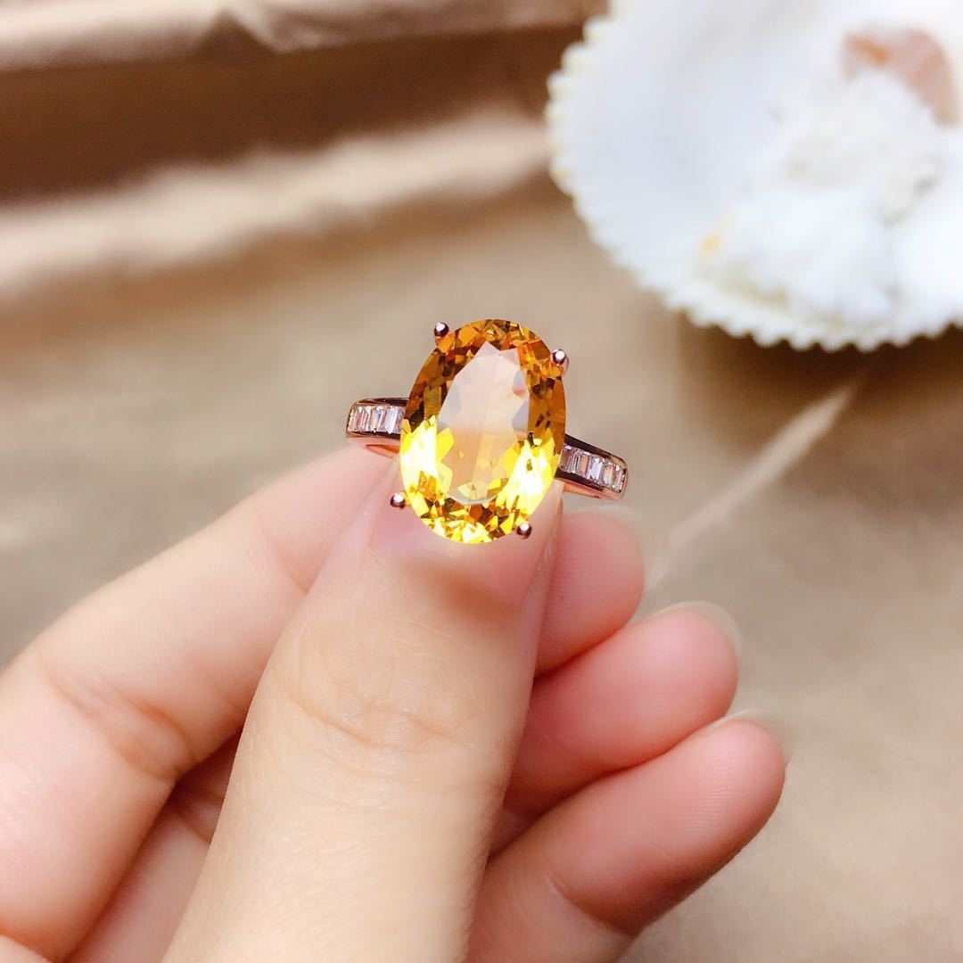 Large Citrine Ring!Crystal Clean Sparkle!!!