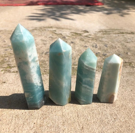 Caribbean Sea Pattern Calcite Obelisk