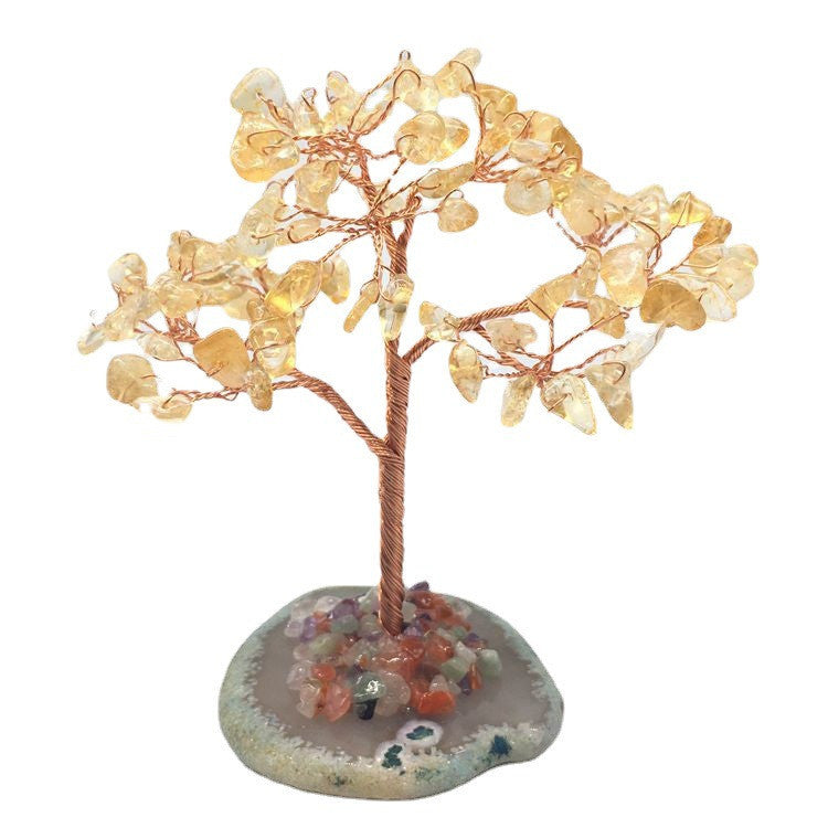 Natural Agate Citrine Plant Tree