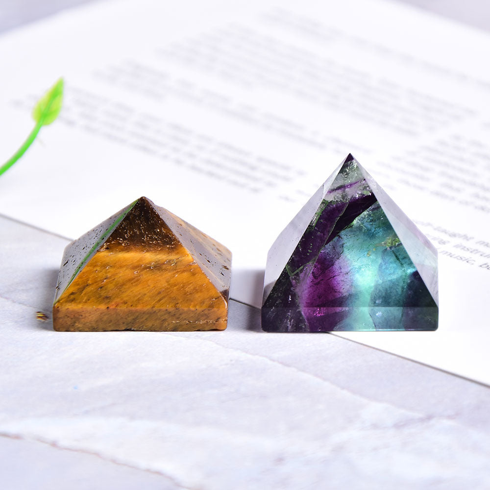 Green Purple Fluorite Ornament Crystal Pyramid