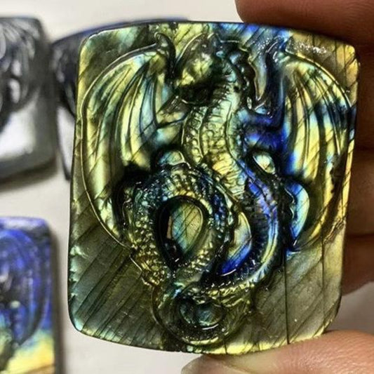 A Carved Decorative Ornament Of Natural Labradorite