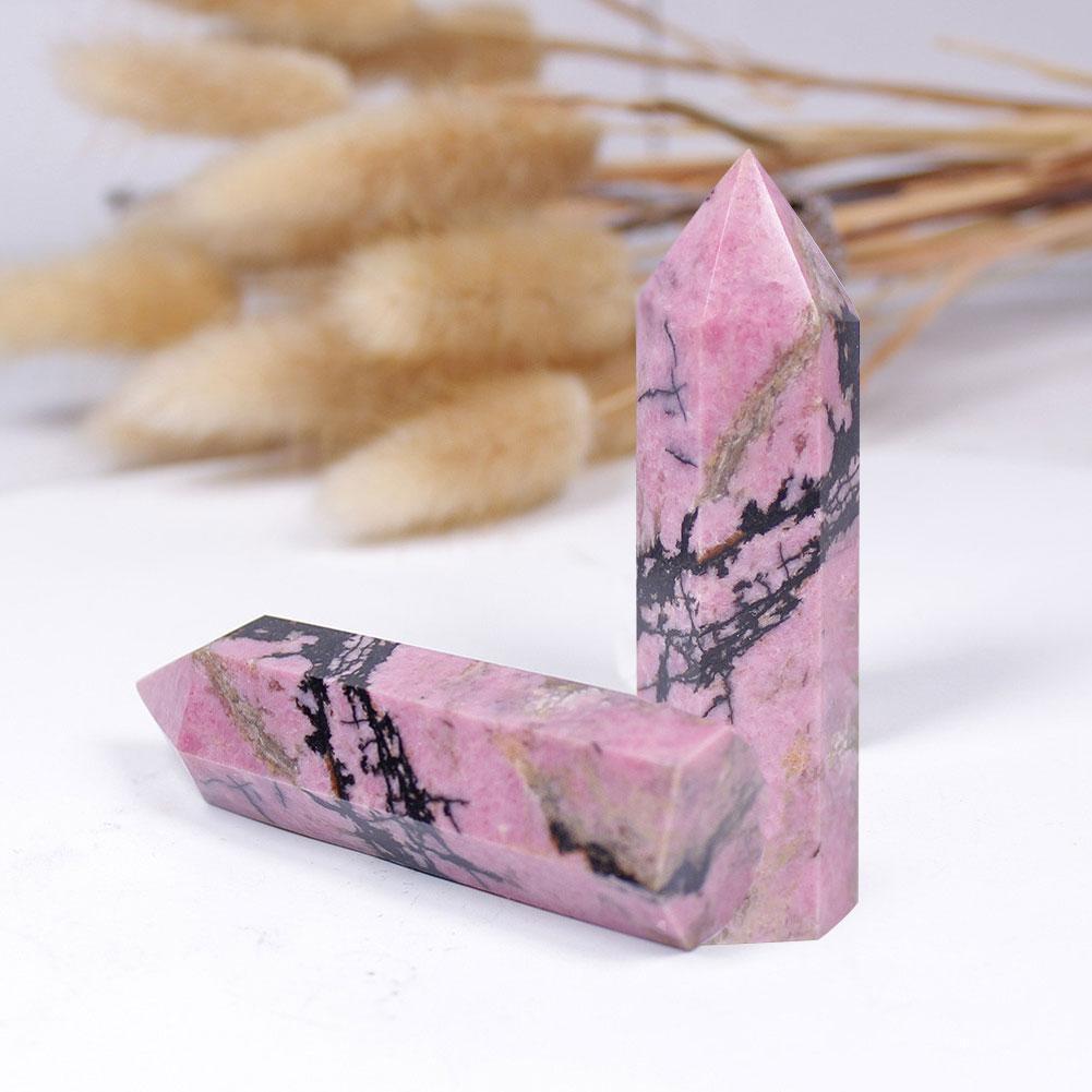 Natural Crystal Rose Rhodolite Obelisk's