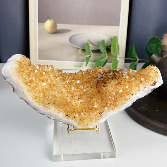 Brazilian Citrine Cluster With Delicate Pedestal