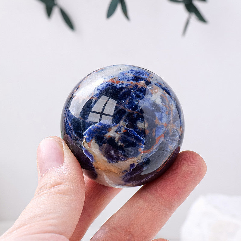 Natural Crystal Blue Stone Crystal Sphere Ornaments