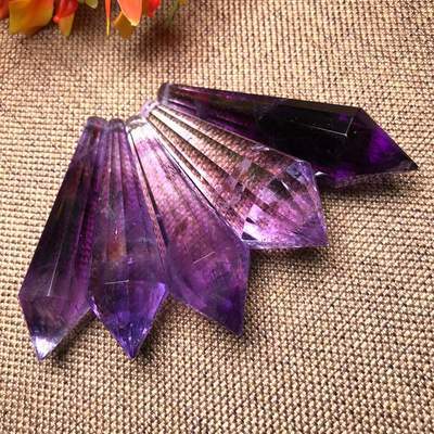 High-Grade Natural Purple Yellow Crystal Amethyst Single Tip Neckline Pendant