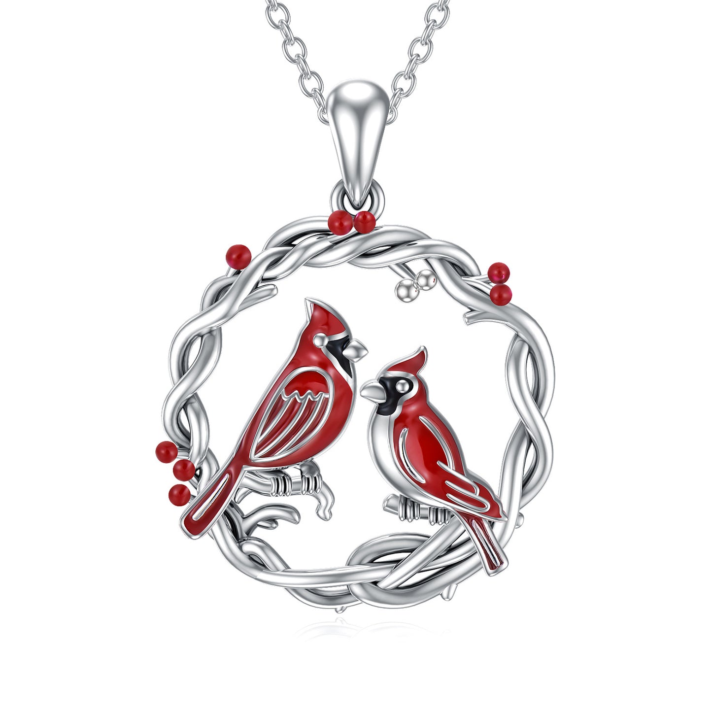 Sterling Silver Cardinal "Tree Of Life" Necklace!!