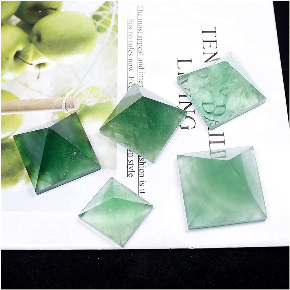 Natural Green Fluorite Pyramid Energy Ornaments