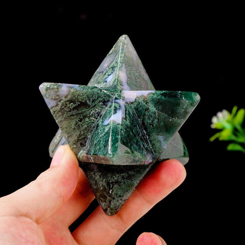 Natural Aquatic Agate Merkabah Ornaments