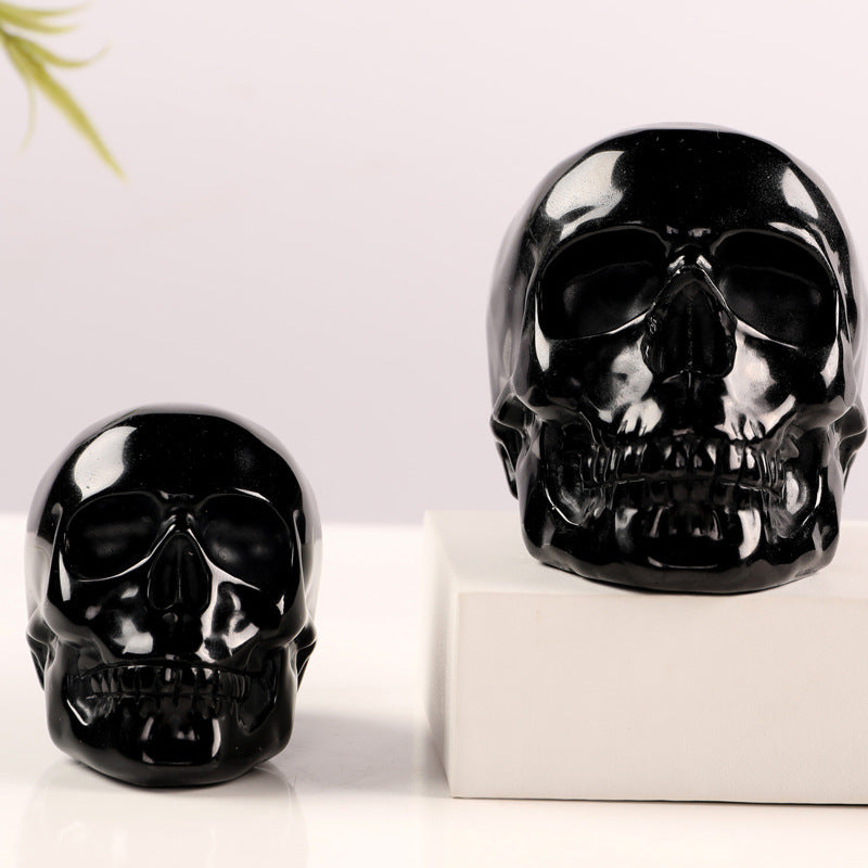 Obsidian Skull Obsidian Stone Bone Crystal Skull