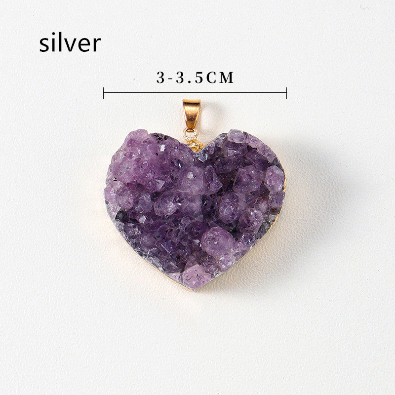 Uruguay Amethyst Cluster Heart Pendant!!So Gorgeous!!