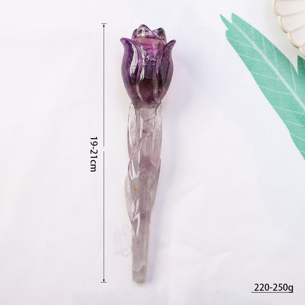 Amethyst Rose Shaped Ornament