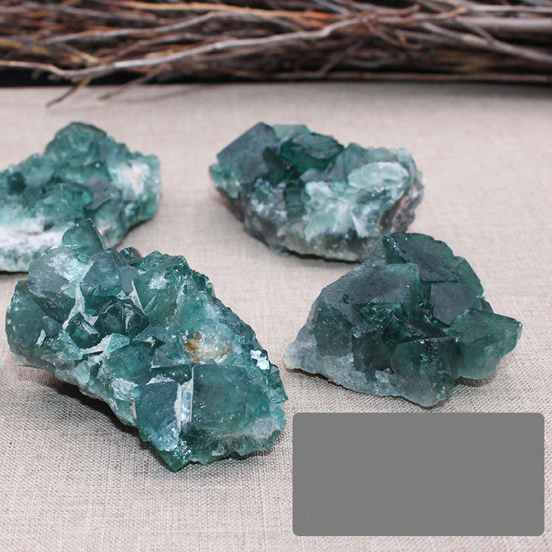 Natural Green Fluorite Rough Stone Ornament