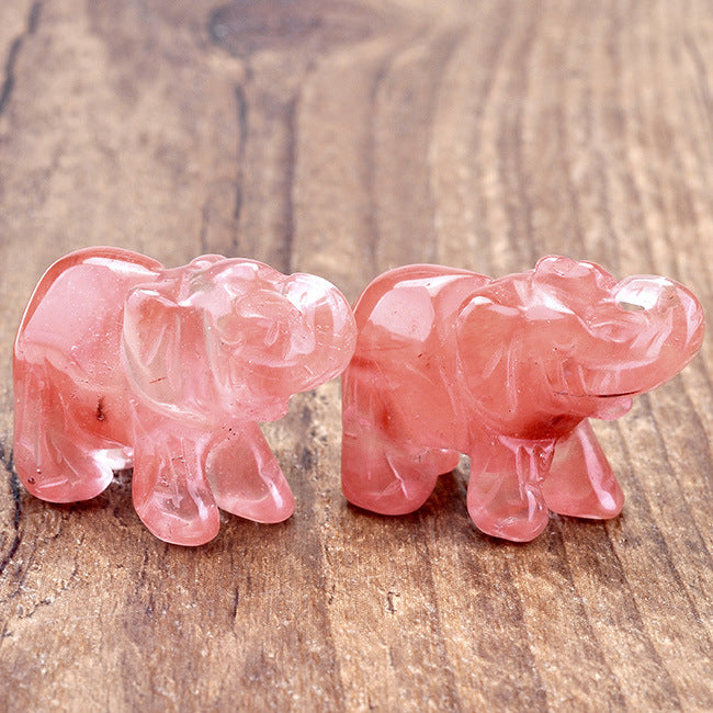 Elephant Carving Stereoscopic 1.5 Inch Crystal Ornament